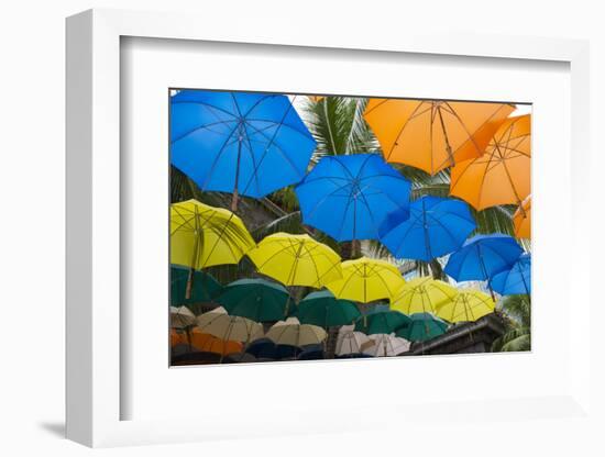 Mauritius, Port Louis, Caudan Waterfront Area with Umbrella Covering-Cindy Miller Hopkins-Framed Photographic Print