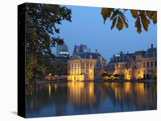 Mauritshuis and Government Buildings of Binnenhof at Night, Hofvijver, Den Haag-Gary Cook-Stretched Canvas