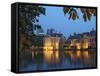 Mauritshuis and Government Buildings of Binnenhof at Night, Hofvijver, Den Haag-Gary Cook-Framed Stretched Canvas