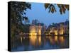 Mauritshuis and Government Buildings of Binnenhof at Night, Hofvijver, Den Haag-Gary Cook-Stretched Canvas