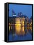 Mauritshuis at Night, Lake Hof Vijver, Den Haag, the Hague, Holland (The Netherlands)-Gary Cook-Framed Stretched Canvas