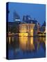 Mauritshuis at Night, Lake Hof Vijver, Den Haag, the Hague, Holland (The Netherlands)-Gary Cook-Stretched Canvas