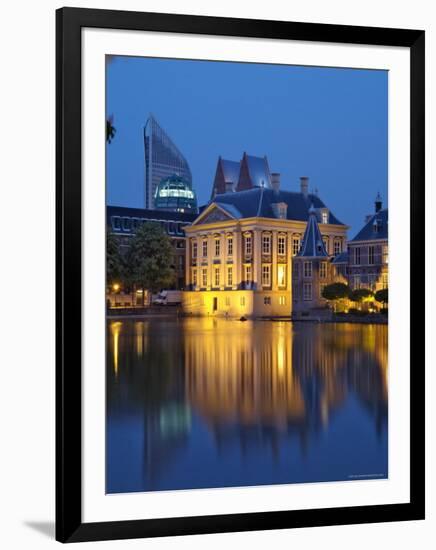 Mauritshuis at Night, Lake Hof Vijver, Den Haag, the Hague, Holland (The Netherlands)-Gary Cook-Framed Photographic Print