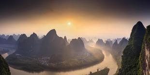 China, Beijing, Great wall of Badaling, sunset on the great wall-Maurizio Rellini-Photographic Print