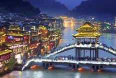 China, Hunan province, Fenghuang, riverside houses-Maurizio Rellini-Photographic Print