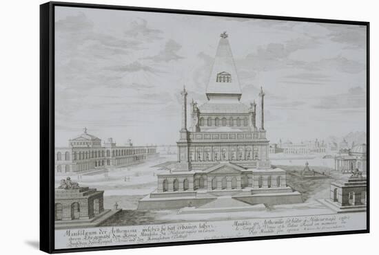 Mausoleum of Halicarnassus, Bodrum, Turkey, from "Entwurf Einer Historischen Architektur," 1721-Johann Bernhard Fischer Von Erlach-Framed Stretched Canvas