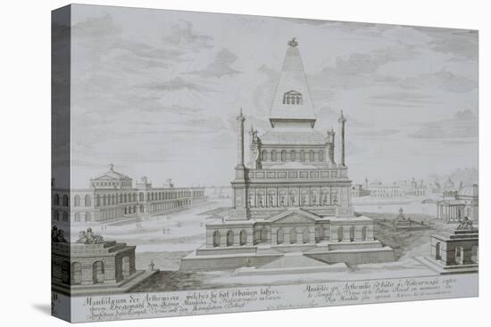 Mausoleum of Halicarnassus, Bodrum, Turkey, from "Entwurf Einer Historischen Architektur," 1721-Johann Bernhard Fischer Von Erlach-Stretched Canvas