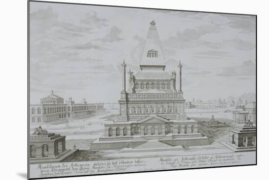 Mausoleum of Halicarnassus, Bodrum, Turkey, from "Entwurf Einer Historischen Architektur," 1721-Johann Bernhard Fischer Von Erlach-Mounted Giclee Print