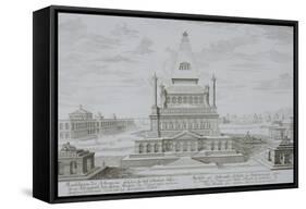 Mausoleum of Halicarnassus, Bodrum, Turkey, from "Entwurf Einer Historischen Architektur," 1721-Johann Bernhard Fischer Von Erlach-Framed Stretched Canvas