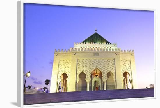 Mausoleum of Mohammed V at Dusk, Rabat, Morocco, North Africa, Africa-Neil Farrin-Framed Photographic Print