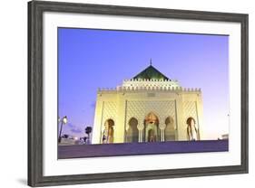 Mausoleum of Mohammed V at Dusk, Rabat, Morocco, North Africa, Africa-Neil Farrin-Framed Photographic Print