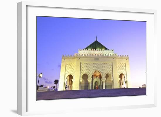 Mausoleum of Mohammed V at Dusk, Rabat, Morocco, North Africa, Africa-Neil Farrin-Framed Photographic Print