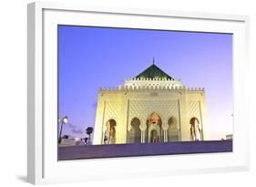 Mausoleum of Mohammed V at Dusk, Rabat, Morocco, North Africa, Africa-Neil Farrin-Framed Photographic Print