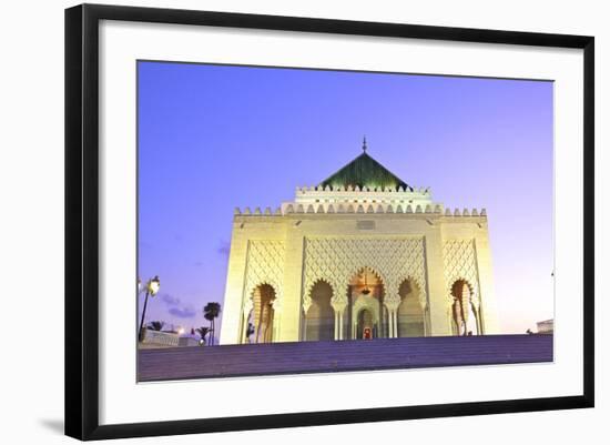 Mausoleum of Mohammed V at Dusk, Rabat, Morocco, North Africa, Africa-Neil Farrin-Framed Photographic Print