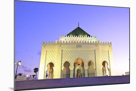 Mausoleum of Mohammed V at Dusk, Rabat, Morocco, North Africa, Africa-Neil Farrin-Mounted Photographic Print