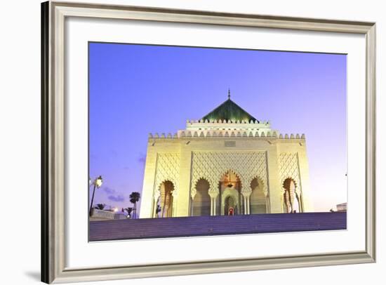 Mausoleum of Mohammed V at Dusk, Rabat, Morocco, North Africa, Africa-Neil Farrin-Framed Photographic Print