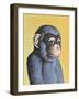 Mauve Monkey on Yellow, 2006,-Peter Jones-Framed Giclee Print
