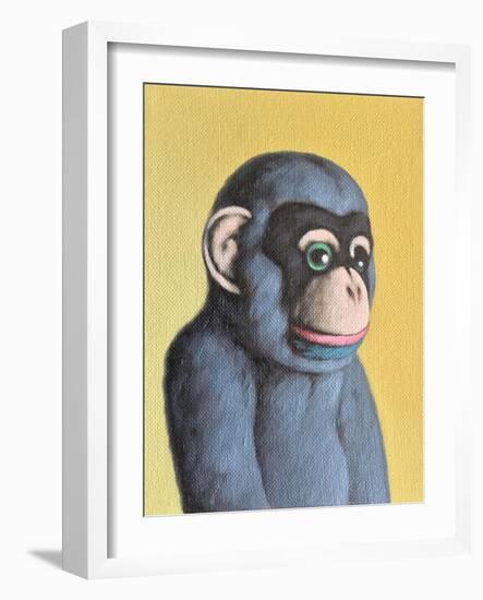 Mauve Monkey on Yellow, 2006,-Peter Jones-Framed Giclee Print