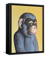 Mauve Monkey on Yellow, 2006,-Peter Jones-Framed Stretched Canvas