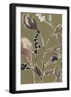 Mauve on Olive I-Jennifer Goldberger-Framed Art Print