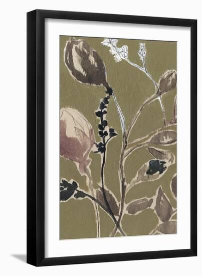 Mauve on Olive I-Jennifer Goldberger-Framed Art Print