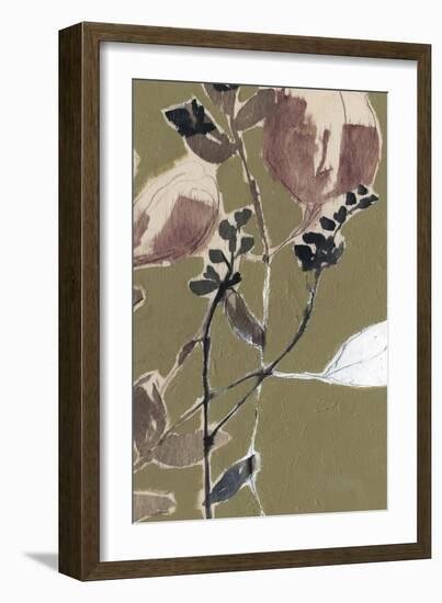Mauve on Olive II-Jennifer Goldberger-Framed Art Print