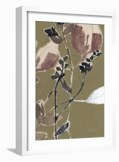 Mauve on Olive II-Jennifer Goldberger-Framed Art Print