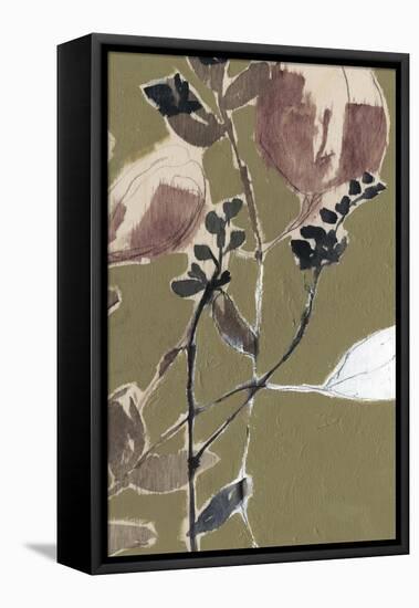 Mauve on Olive II-Jennifer Goldberger-Framed Stretched Canvas