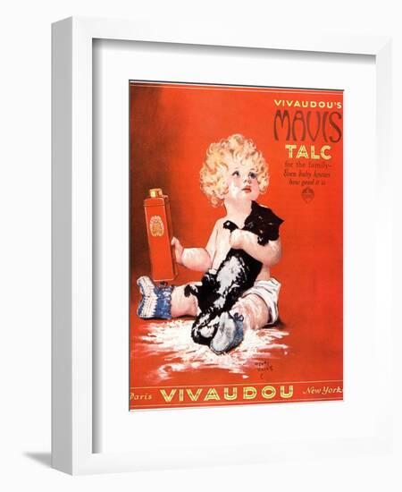 Mavis Talc Cats Talcum Powder, USA, 1920-null-Framed Premium Giclee Print