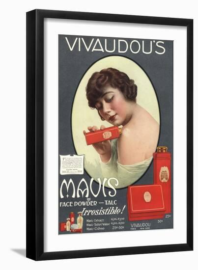 Mavis Talcum Powder Vivaudou's, USA, 1910-null-Framed Giclee Print