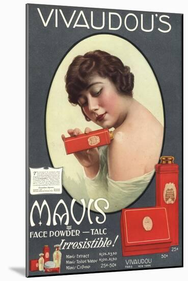 Mavis Talcum Powder Vivaudou's, USA, 1910-null-Mounted Giclee Print