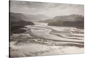 Mawddach Estuary at Low Tide, Barmouth, Snowdonia National Park, Gwynedd, Wales, May 2012-Peter Cairns-Stretched Canvas