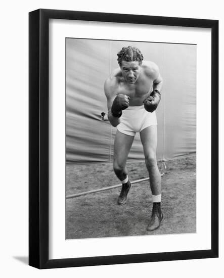 Max Baer, Former World Heavyweight Champion at His Training Camp in Speculator, Ny-null-Framed Photo