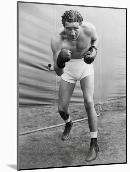 Max Baer, Former World Heavyweight Champion at His Training Camp in Speculator, Ny-null-Mounted Photo