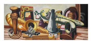 Still Life with Saxaphones, 1926-Max Beckmann-Framed Premium Giclee Print