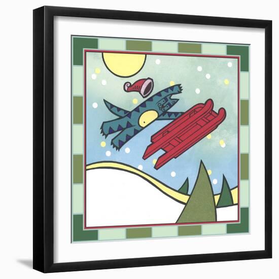 Max Cat Sledding 1-Denny Driver-Framed Giclee Print