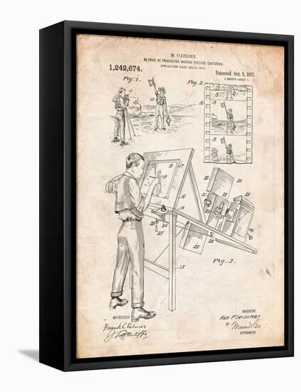 Max Fleischer Patent-Cole Borders-Framed Stretched Canvas