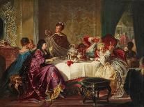 Muenchhausen, Telling His Tales in the Ladies' Circle (Oil on Canvas)-Max Gaisser-Stretched Canvas