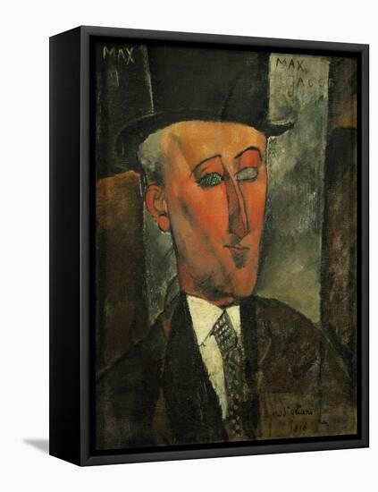 Max Jacob, writer and art critic (1916).-Amedeo Modigliani-Framed Stretched Canvas