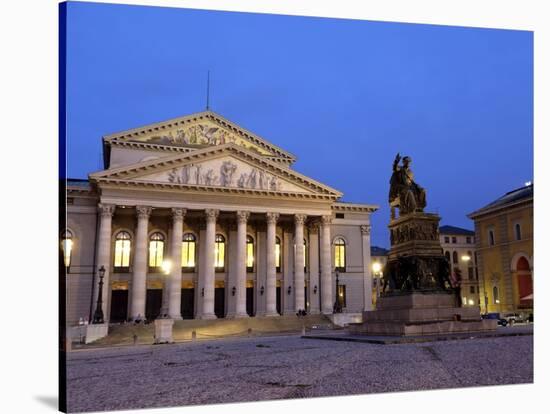 Max-Joseph-Platz at Night, Munich, Germany-Gary Cook-Stretched Canvas