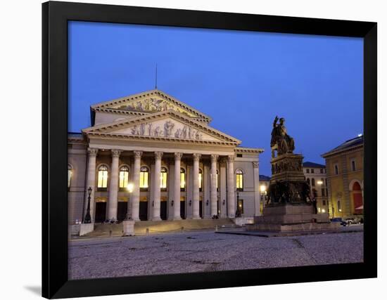 Max-Joseph-Platz at Night, Munich, Germany-Gary Cook-Framed Photographic Print