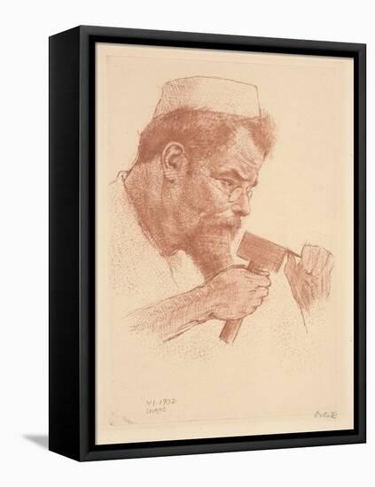 Max Klinger at Work, 1902 (Soft-Ground Etching)-Emil Orlik-Framed Stretched Canvas
