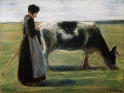 Girl with Cow, 19th Century