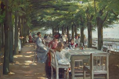 The Terrace at the Restaurant Jacob in Nienstedten on the Elbe River, 1902