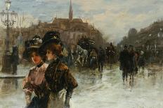 A Street Scene with Elegant Ladies, Paris-Max Lugi-Framed Giclee Print