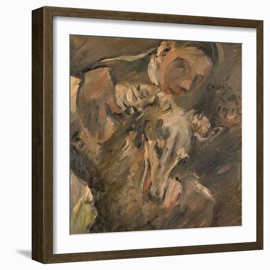 Max Mainzer with a Siberian Greyhound, 1917-Lovis Corinth-Framed Giclee Print