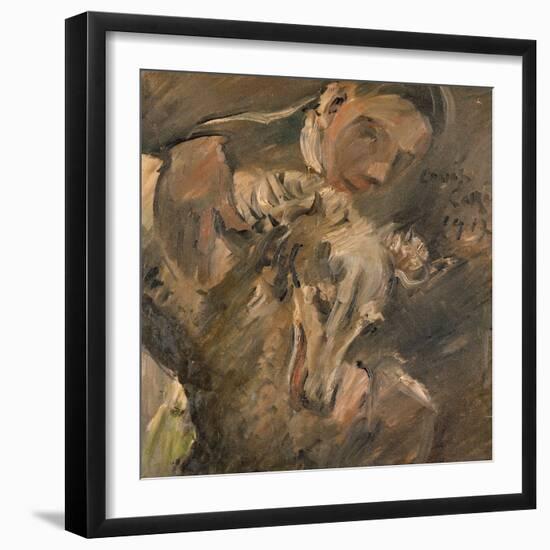 Max Mainzer with a Siberian Greyhound, 1917-Lovis Corinth-Framed Giclee Print