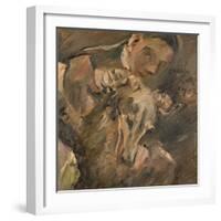 Max Mainzer with a Siberian Greyhound, 1917-Lovis Corinth-Framed Giclee Print