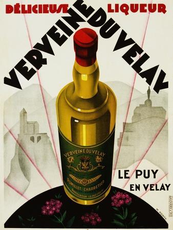Verveine Duvelay Liqueur Advertisement Poster