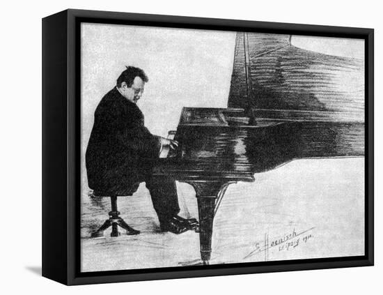 Max Reger at the Piano-null-Framed Stretched Canvas